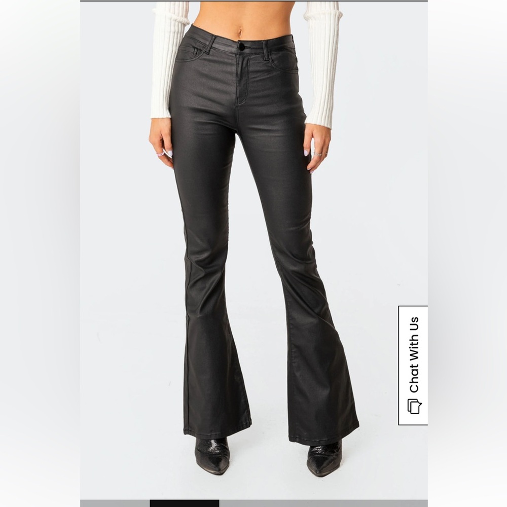Flare leather pants
